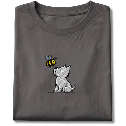 Embroidered Westie and Bee Tee