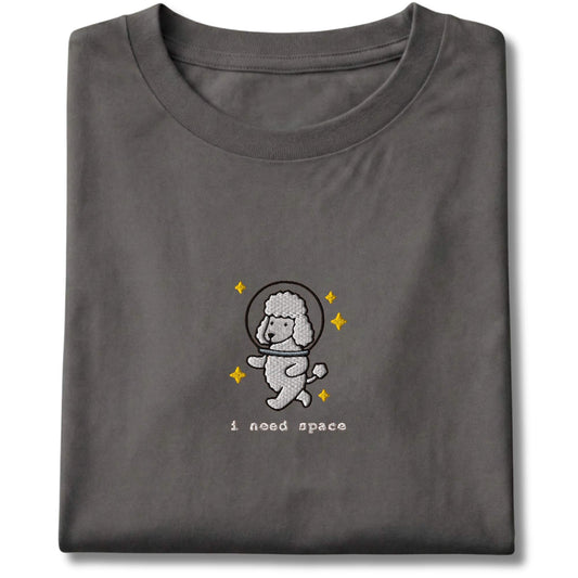 Embroidered Poodle I Need Space Tee
