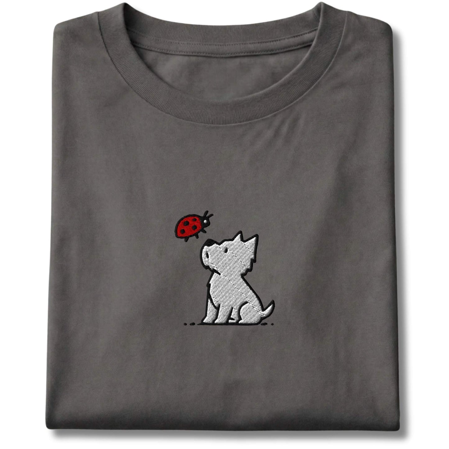 Embroidered Westie and Ladybug Tee