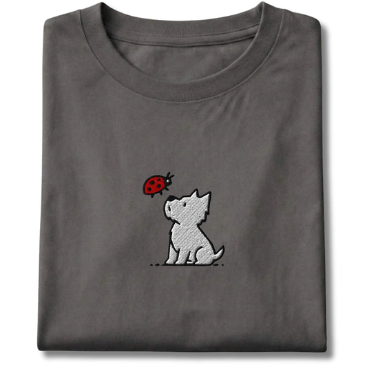 Embroidered Westie and Ladybug Tee