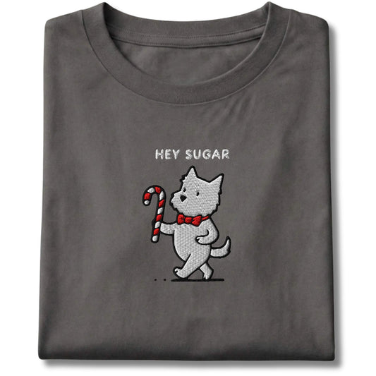Embroidered Westie Hey Sugar Tee
