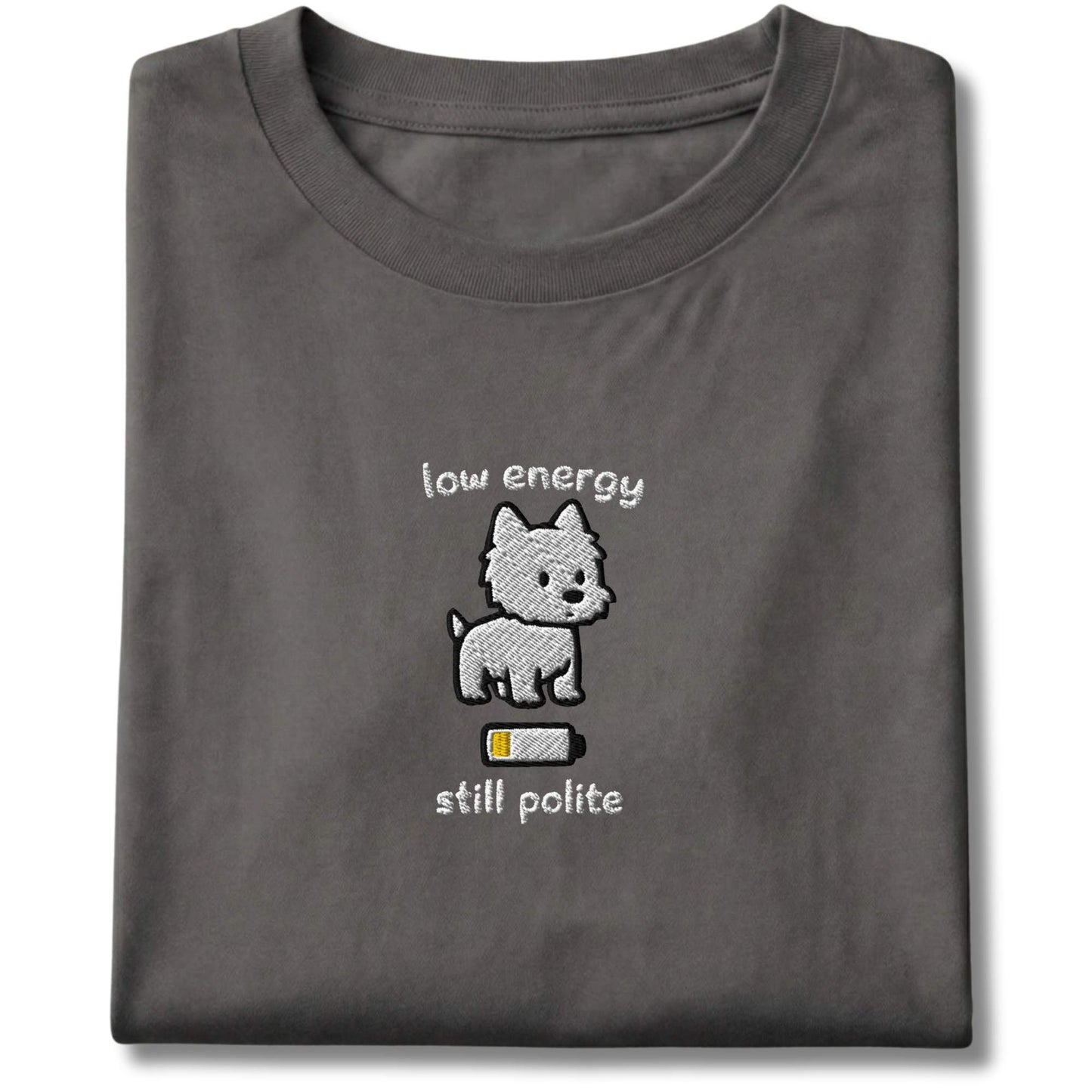 Embroidered Westie Low Energy Tee