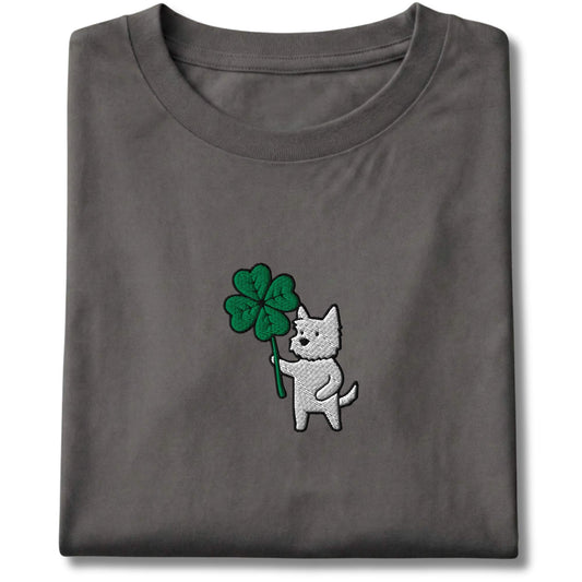Embroidered Westie Four Leaf Clover Tee