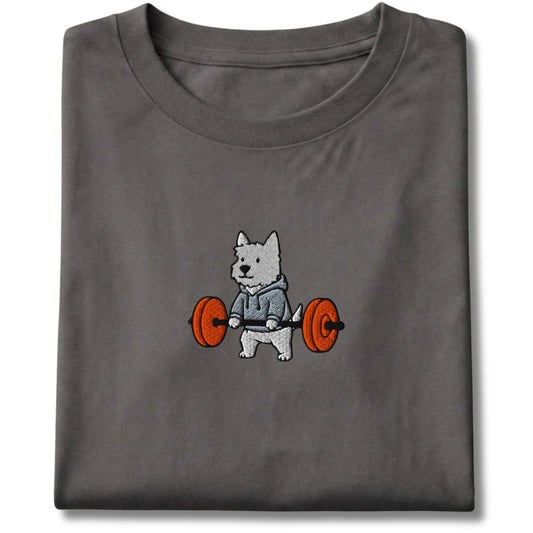 Embroidered Westie Deadlift Tee