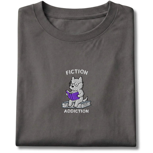 Embroidered Westie Fiction Addiction Tee