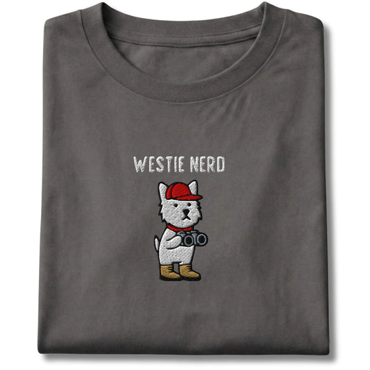 Embroidered Westie Nerd Tee