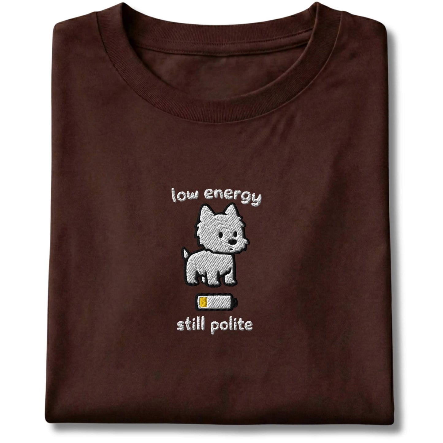 Embroidered Westie Low Energy Tee