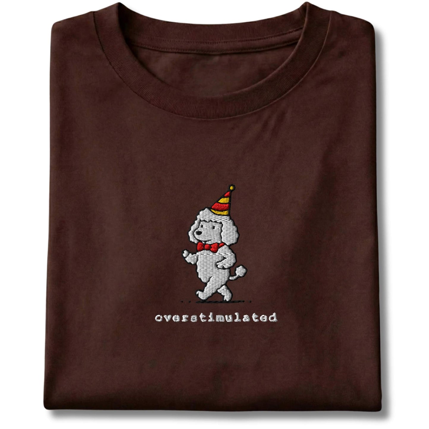 Embroidered Poodle Overstimulated Tee