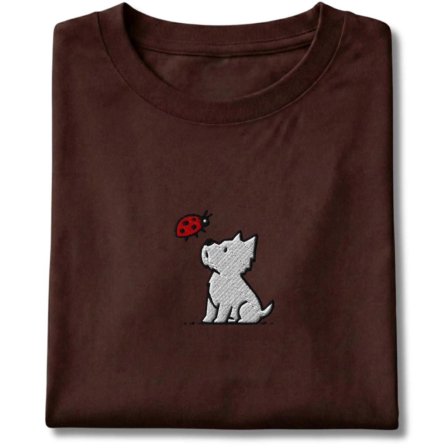 Embroidered Westie and Ladybug Tee