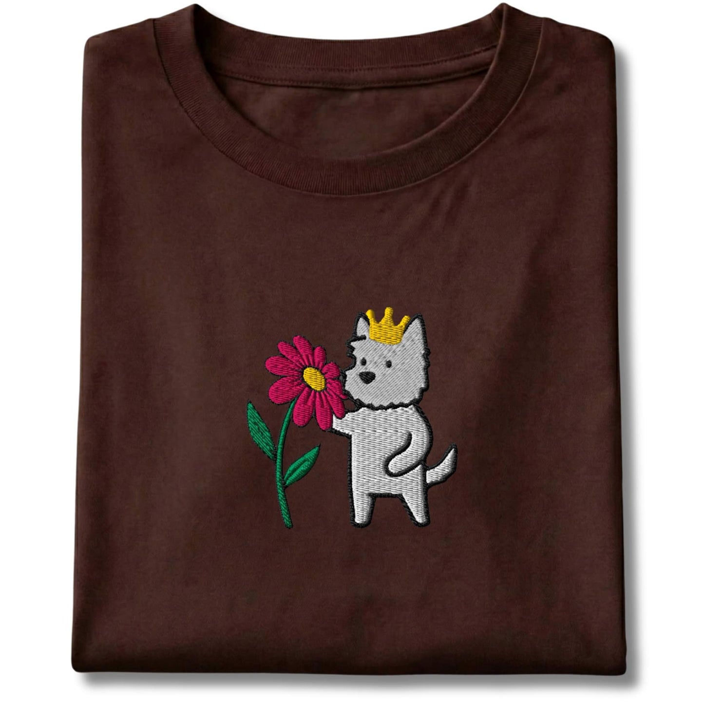 Embroidered Westie and Flower Tee