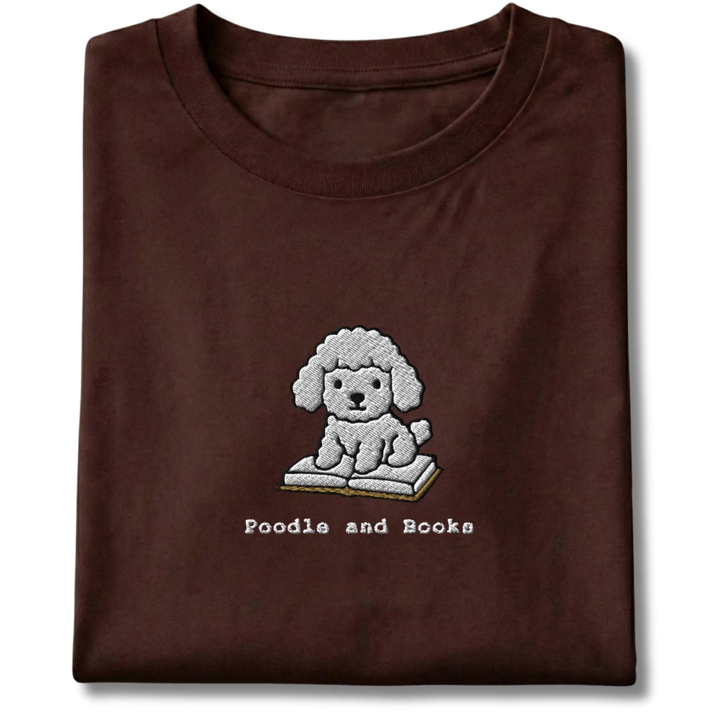 Embroidered Poodle and Books Tee