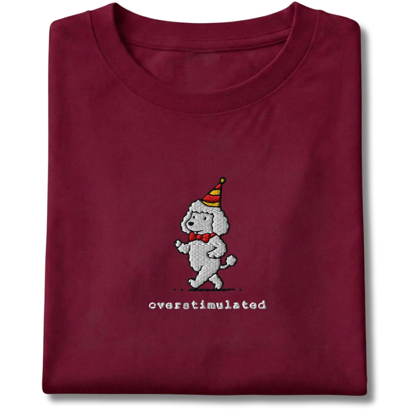 Embroidered Poodle Overstimulated Tee