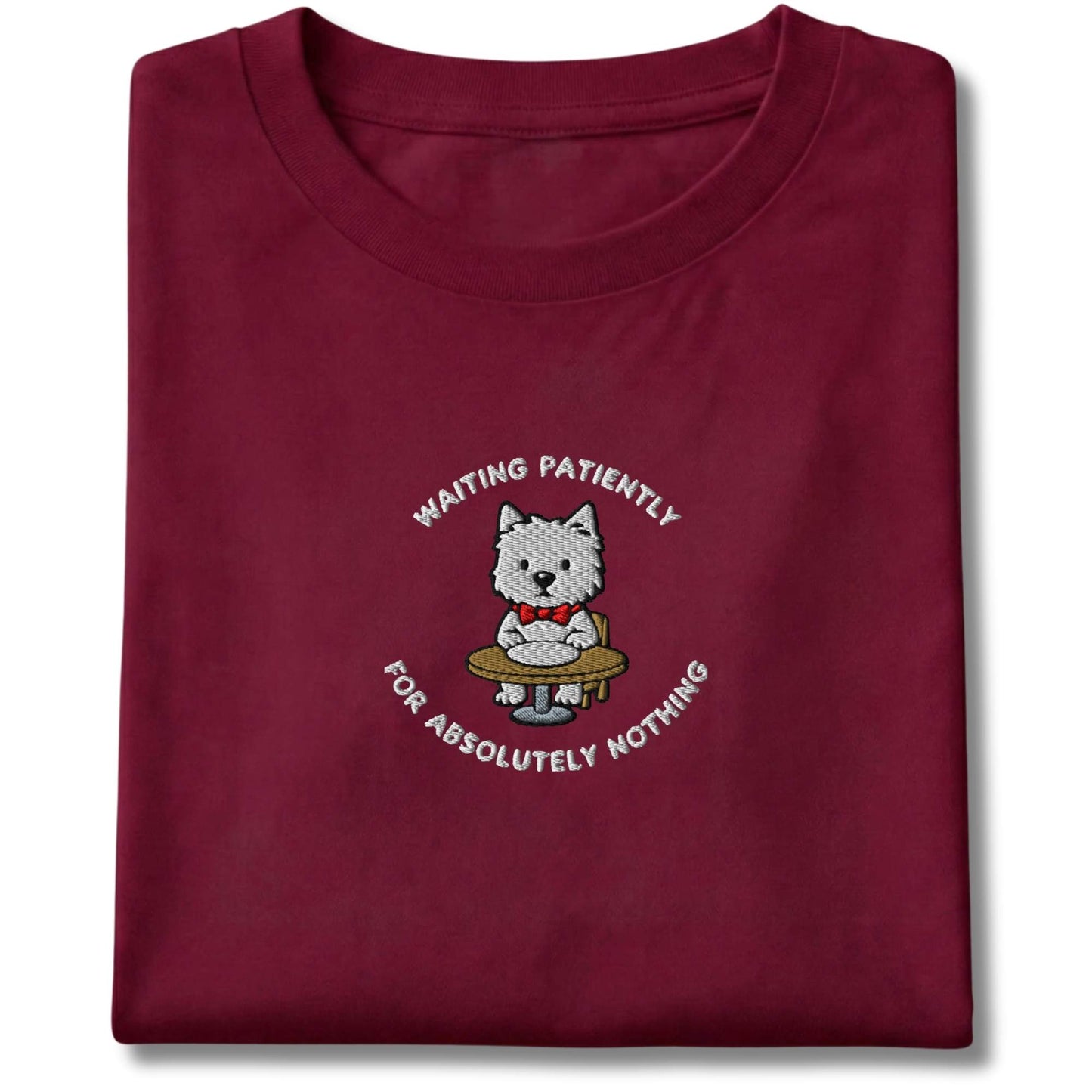 Embroidered Westie waiting Tee