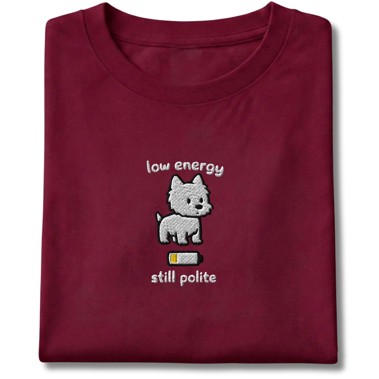 Embroidered Westie Low Energy Tee