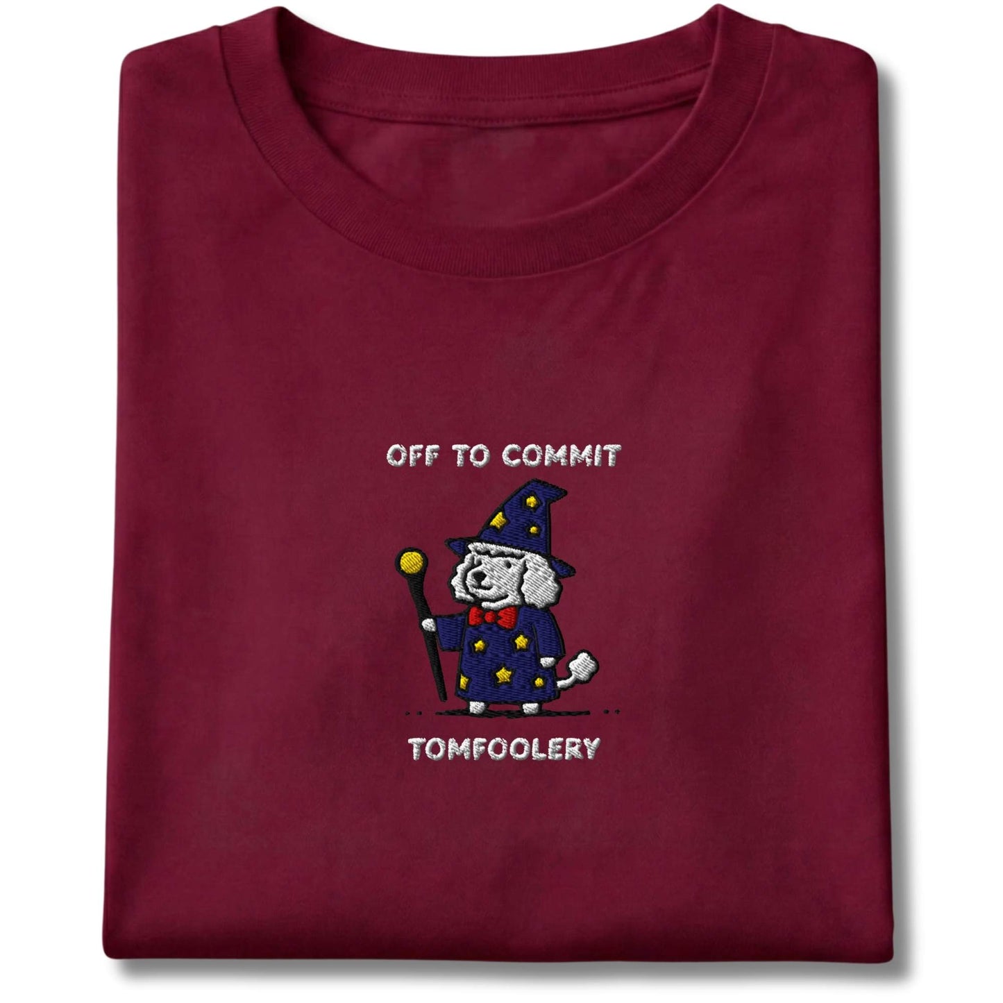 Embroidered Poodle Off To Commit Tomfoolery Tee