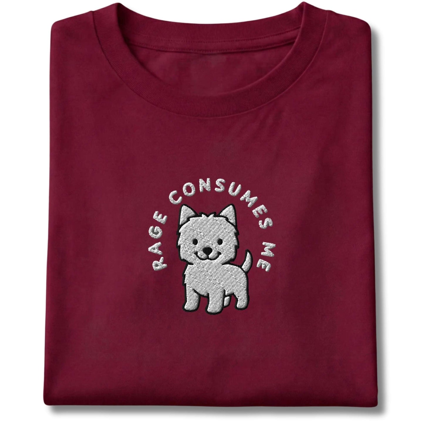 Embroidered Westie Rage Consumes Me Tee