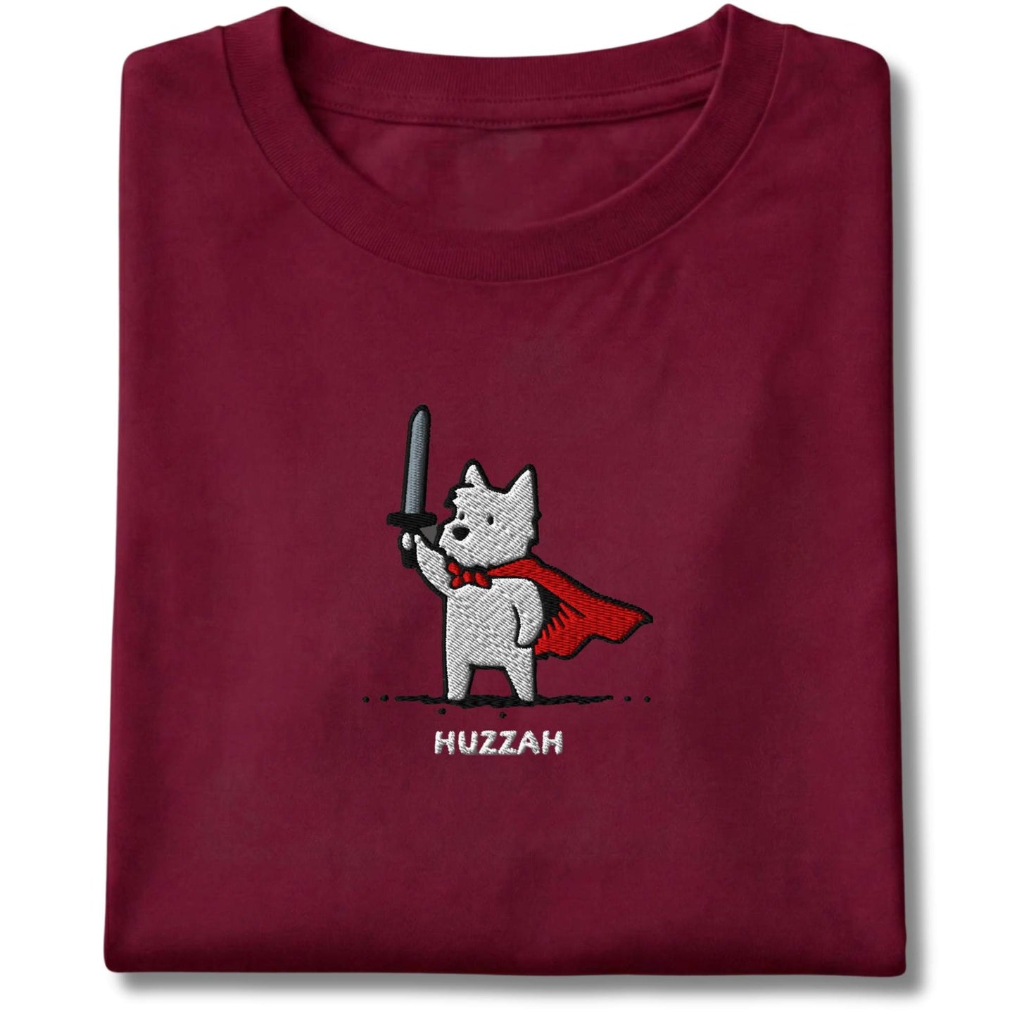 Embroidered Westie Huzzah Tee