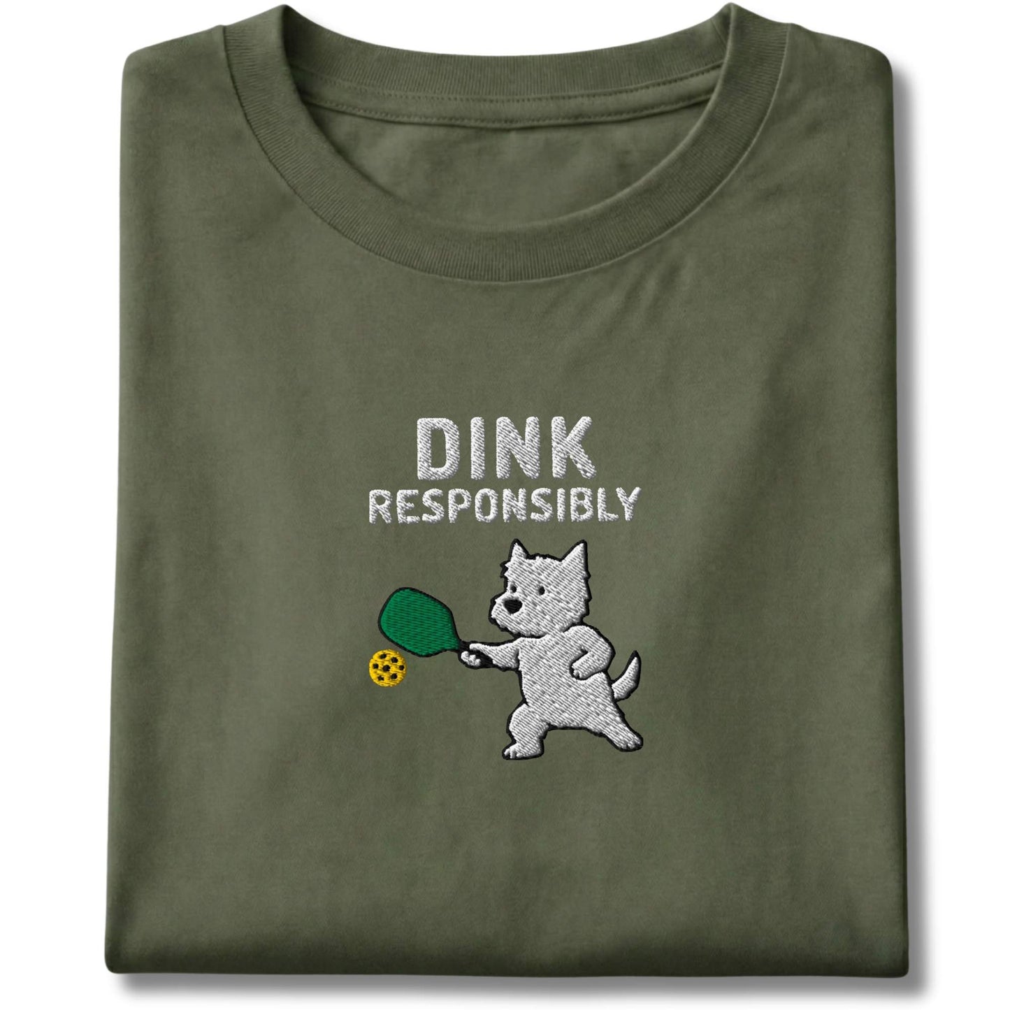 Embroidered Westie Dink Responsibly Tee
