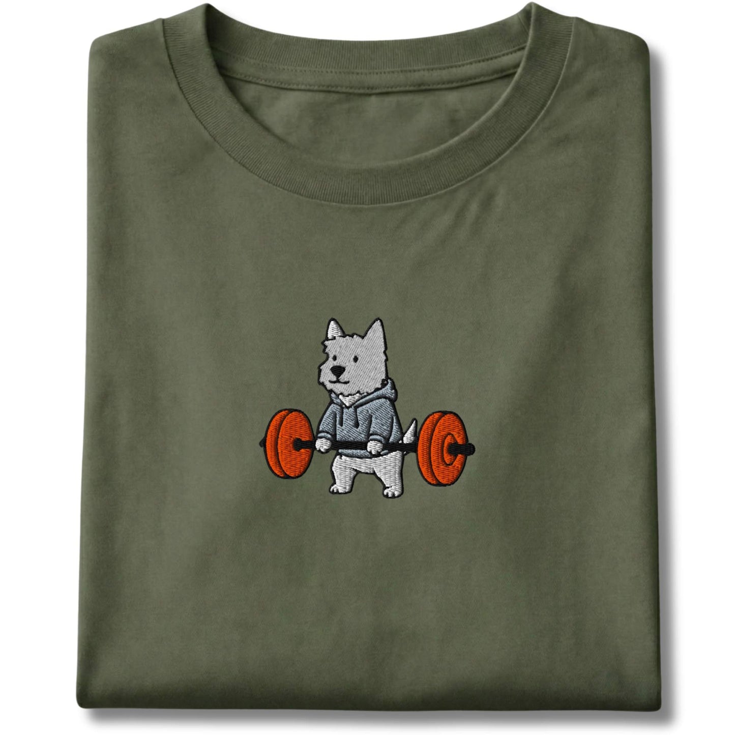 Embroidered Westie Deadlift Tee