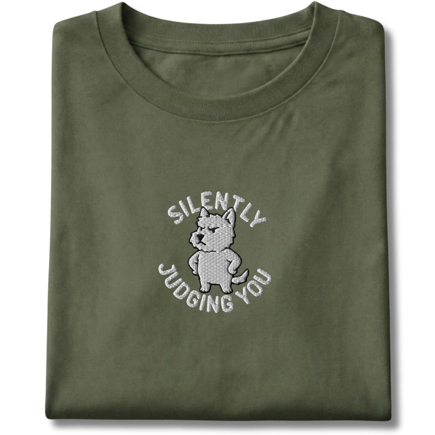 Embroidered Westie Judging You Tee