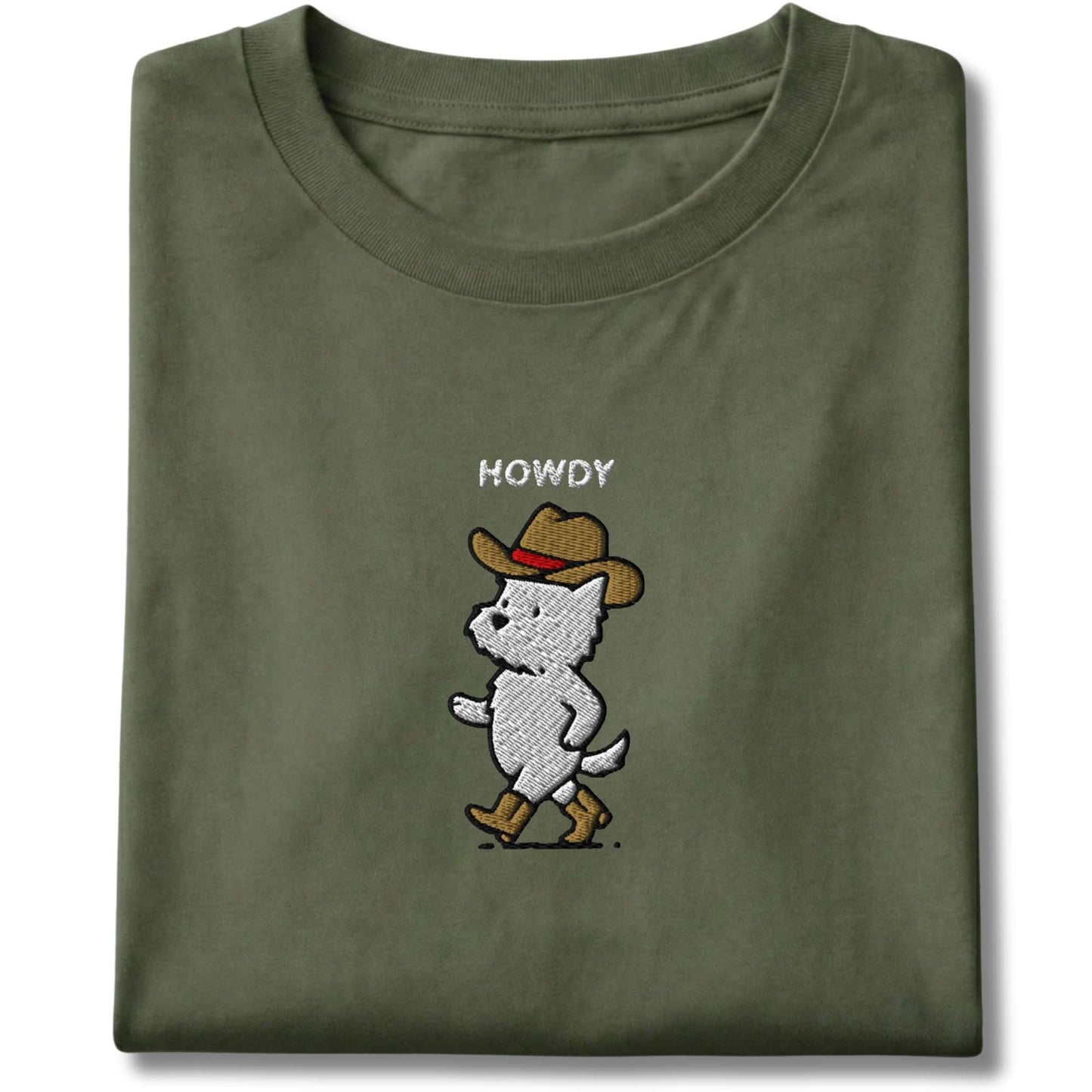 Embroidered Westie Howdy Tee