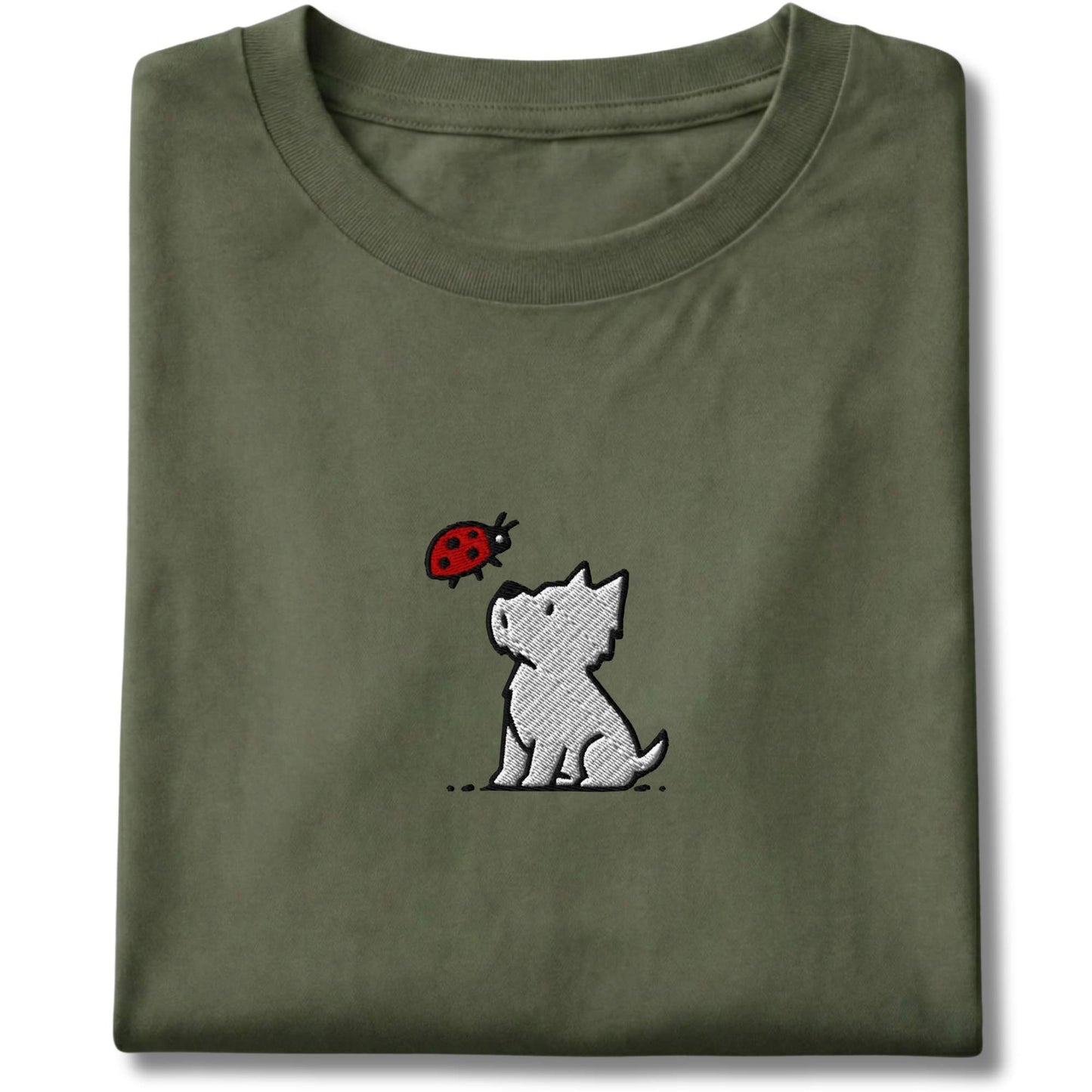 Embroidered Westie and Ladybug Tee