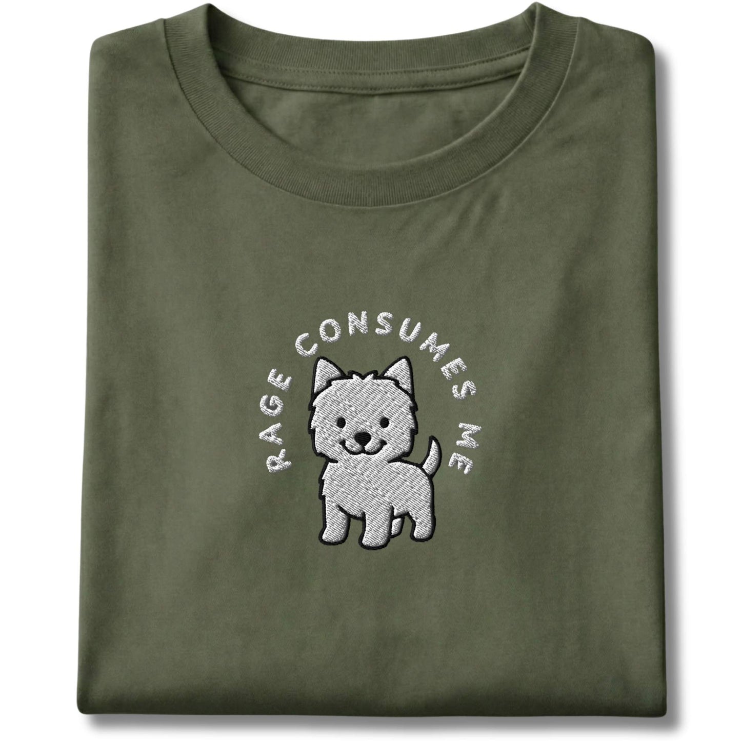 Embroidered Westie Rage Consumes Me Tee