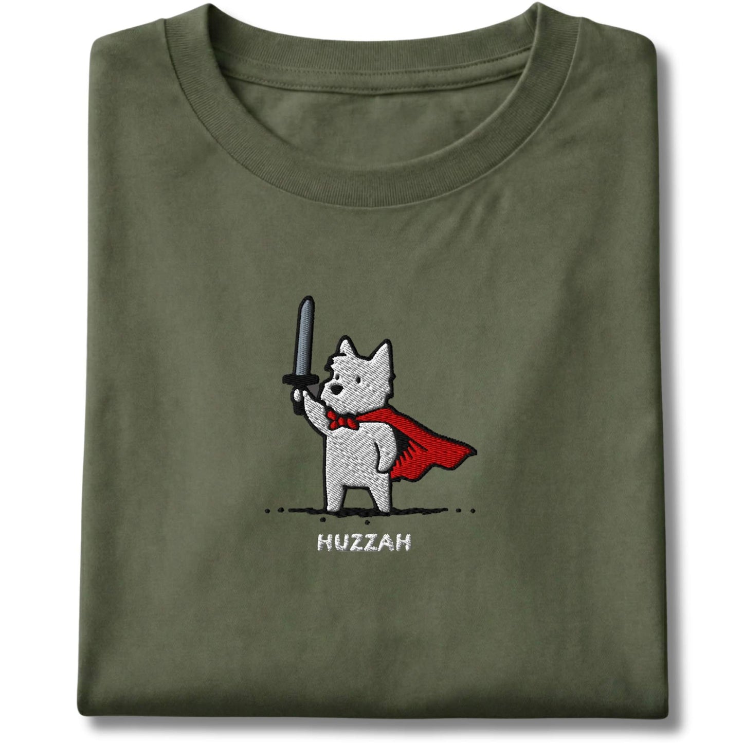 Embroidered Westie Huzzah Tee