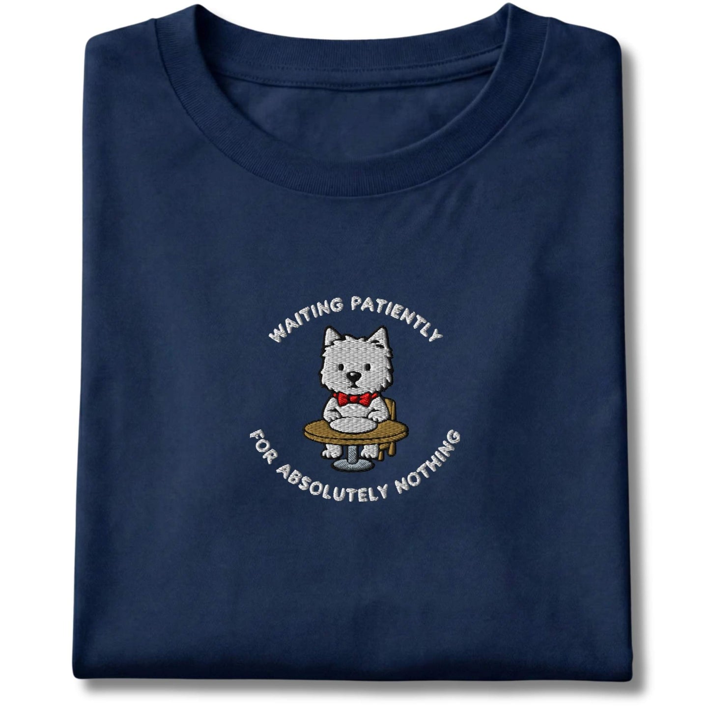 Embroidered Westie waiting Tee