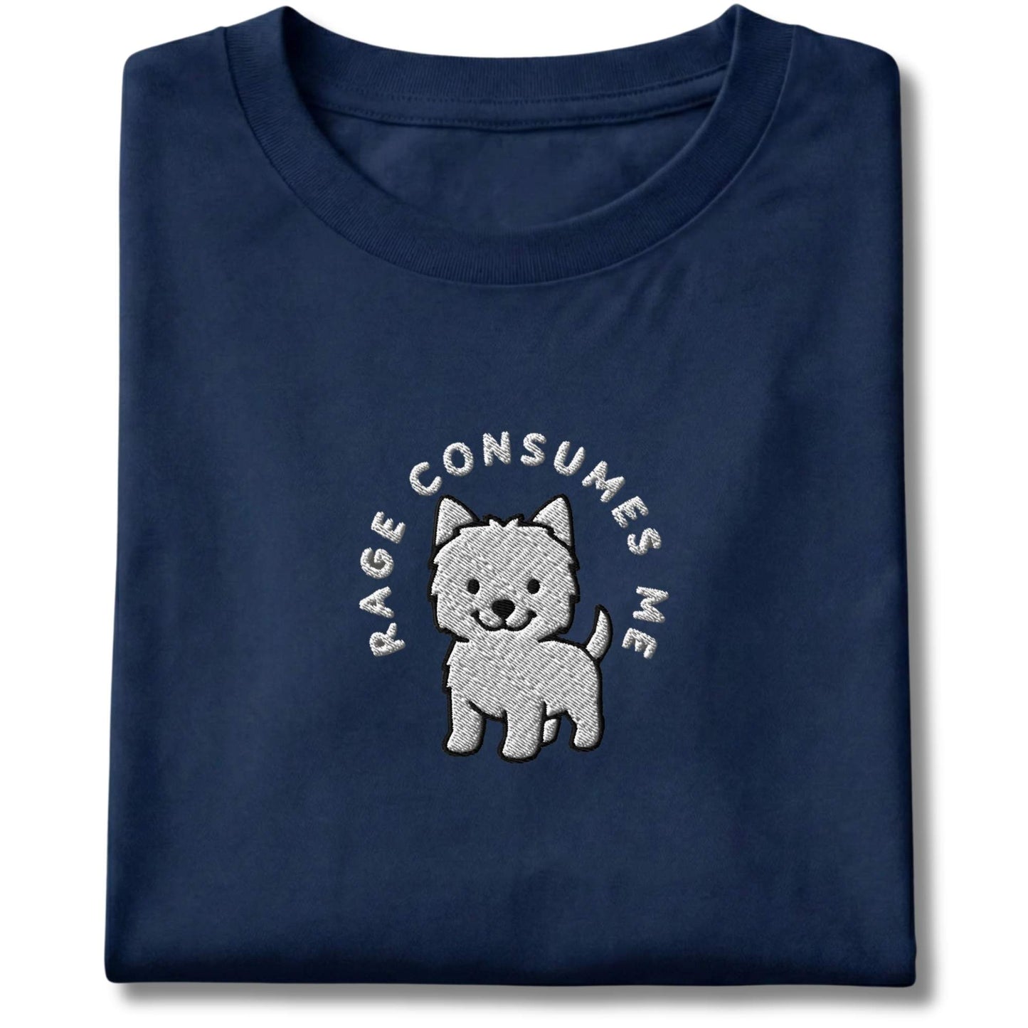 Embroidered Westie Rage Consumes Me Tee