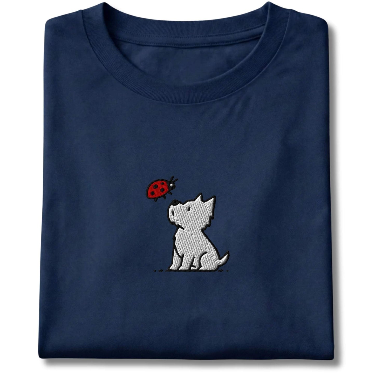 Embroidered Westie and Ladybug Tee
