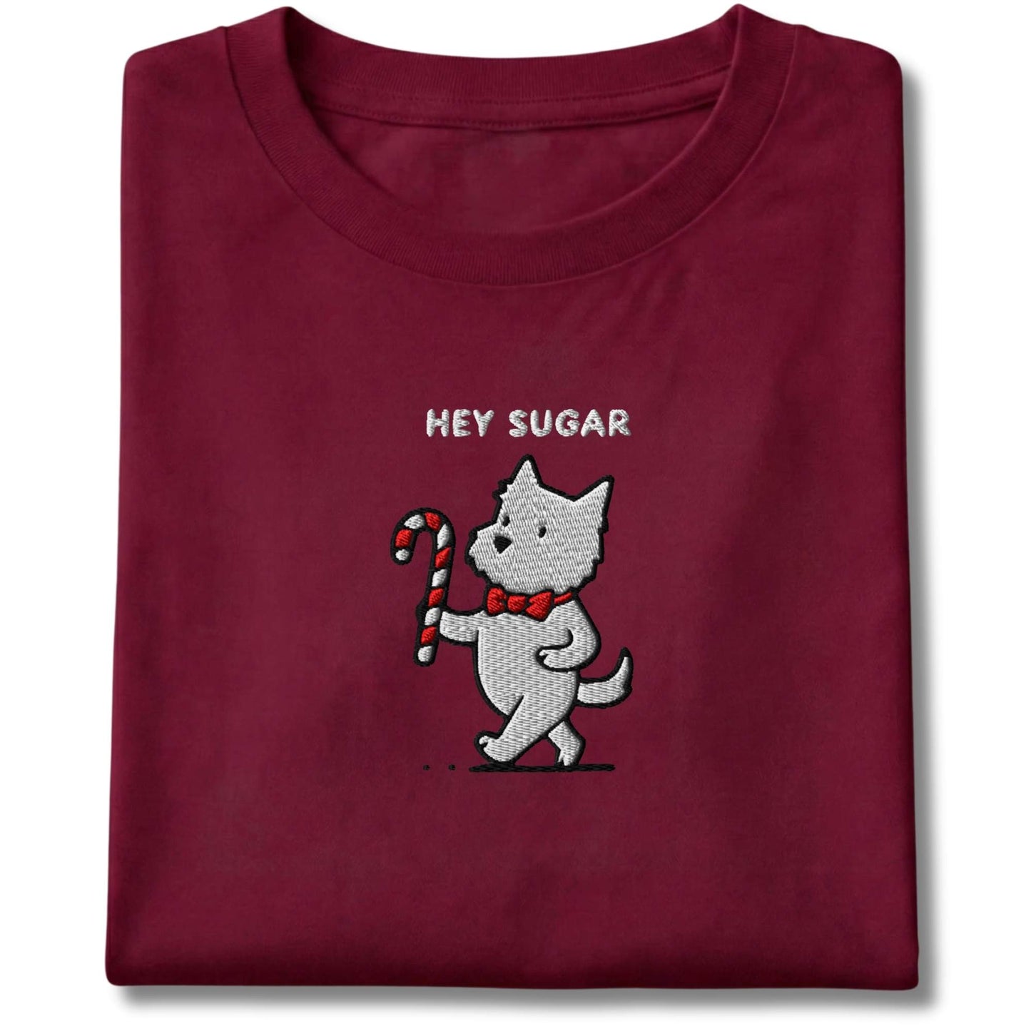 Embroidered Westie Hey Sugar Tee
