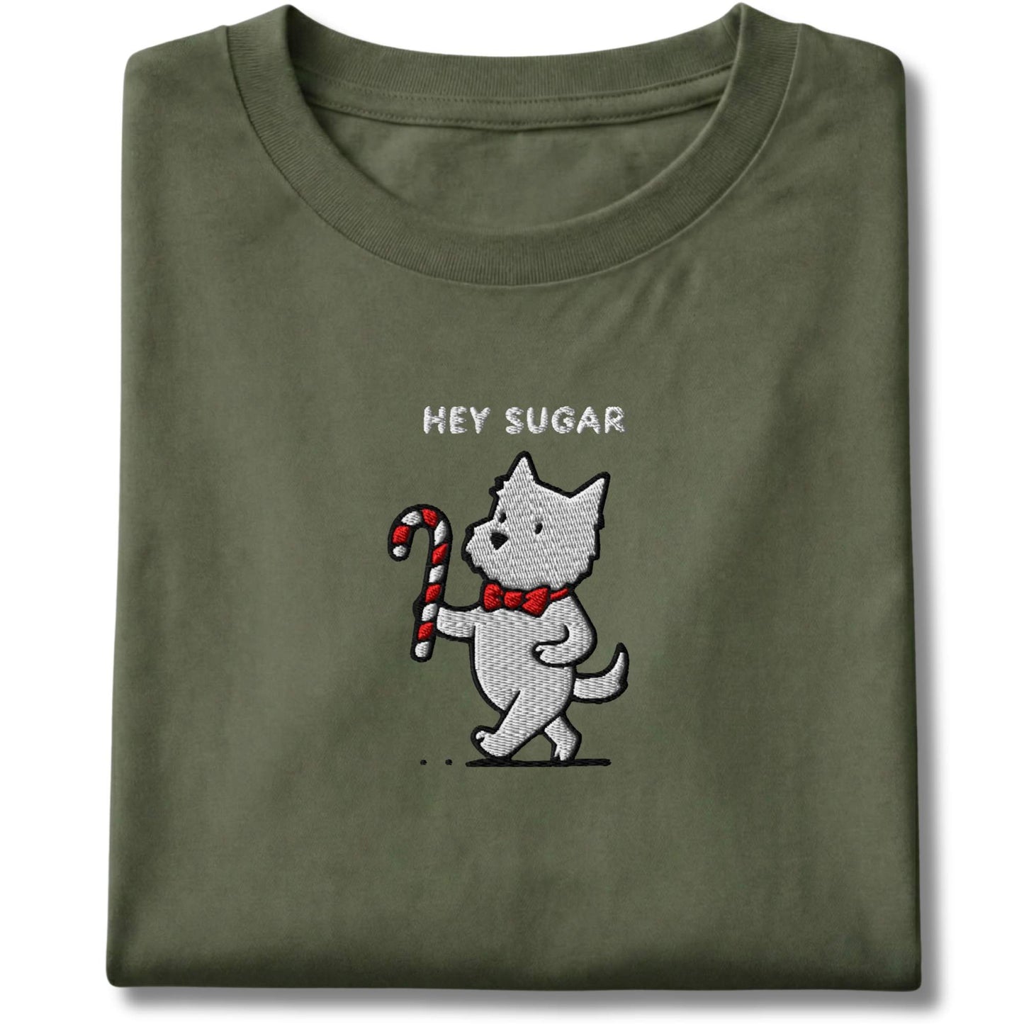 Embroidered Westie Hey Sugar Tee