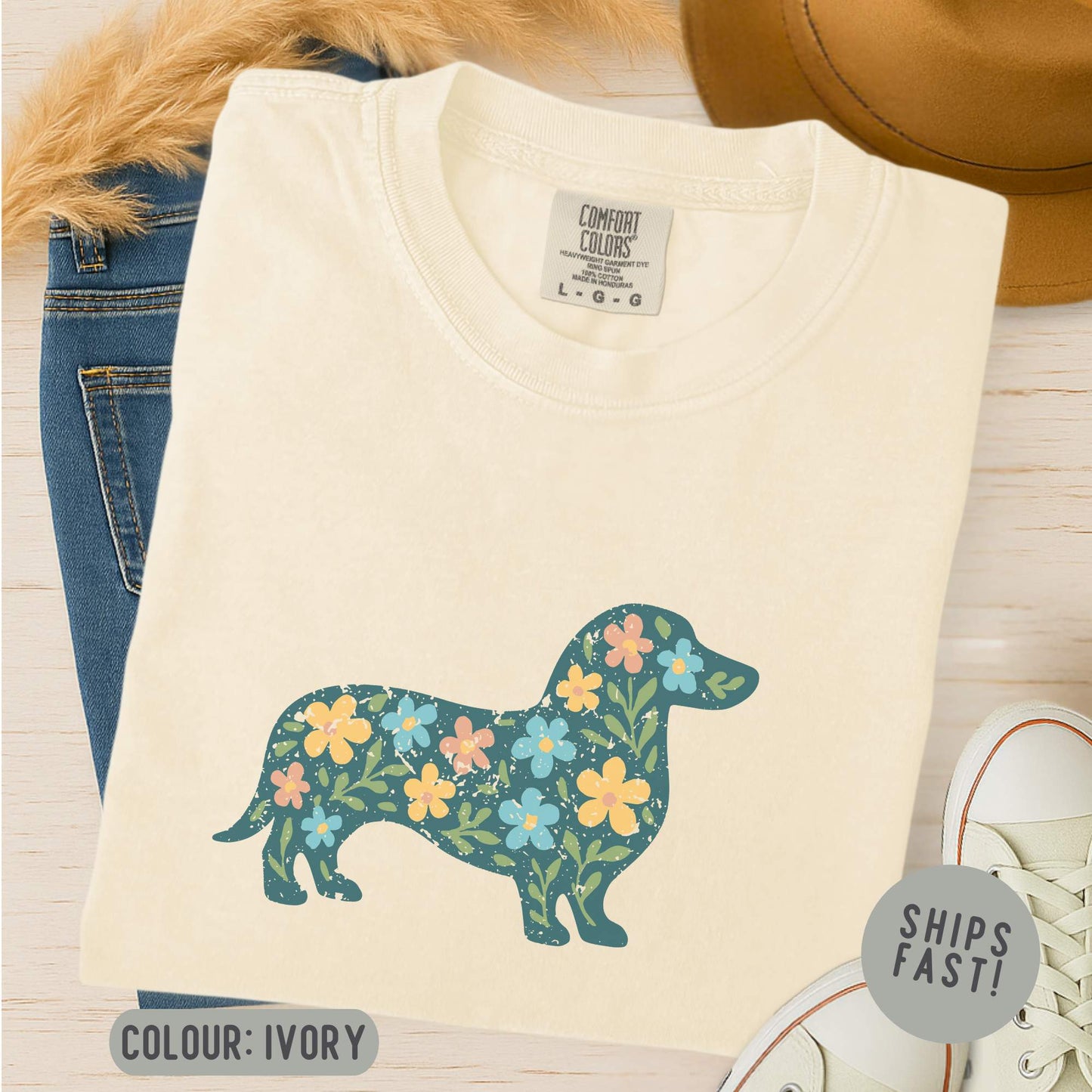 Flower Dachshund T-Shirt