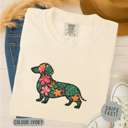 Floral Dachshund T-Shirt