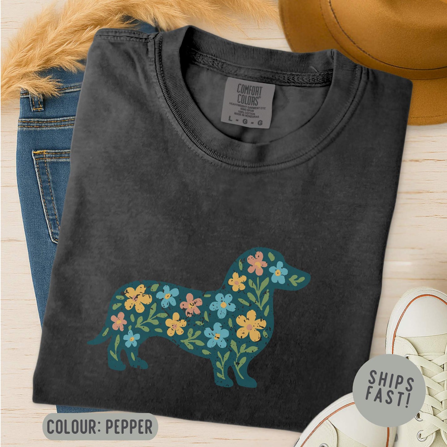 Flower Dachshund T-Shirt