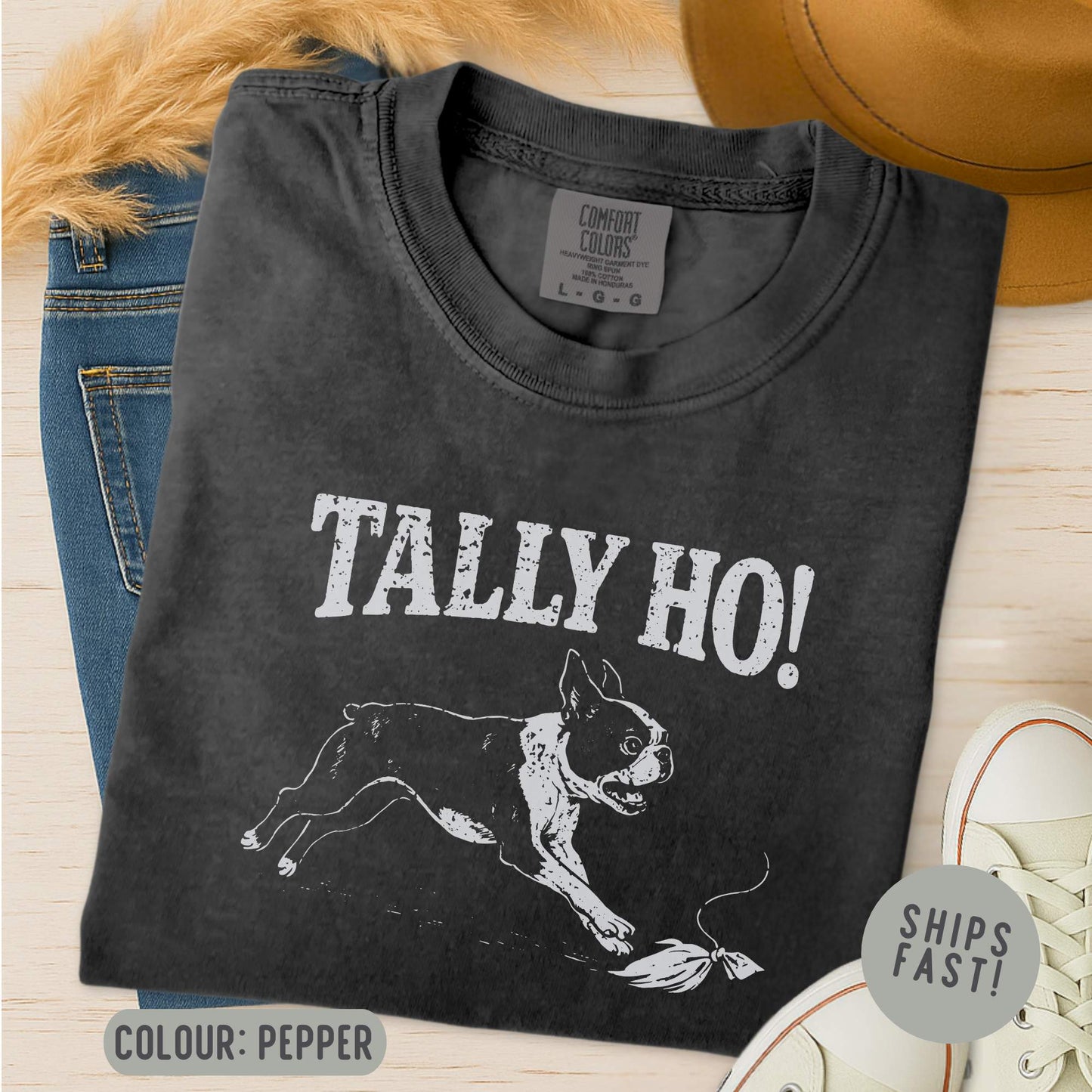Boston Terrier Running FastCAT T-Shirt