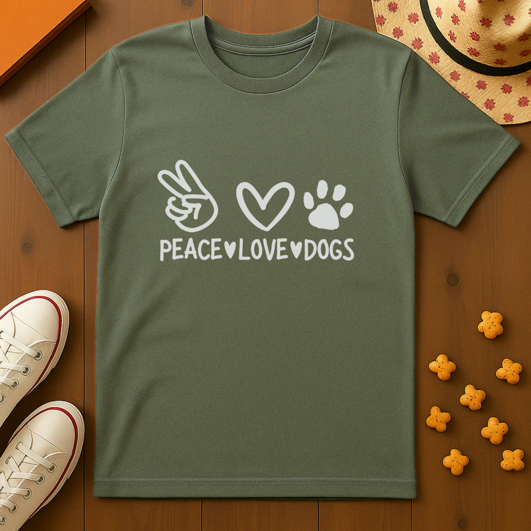 Peace,Love,Dogs T-Shirt