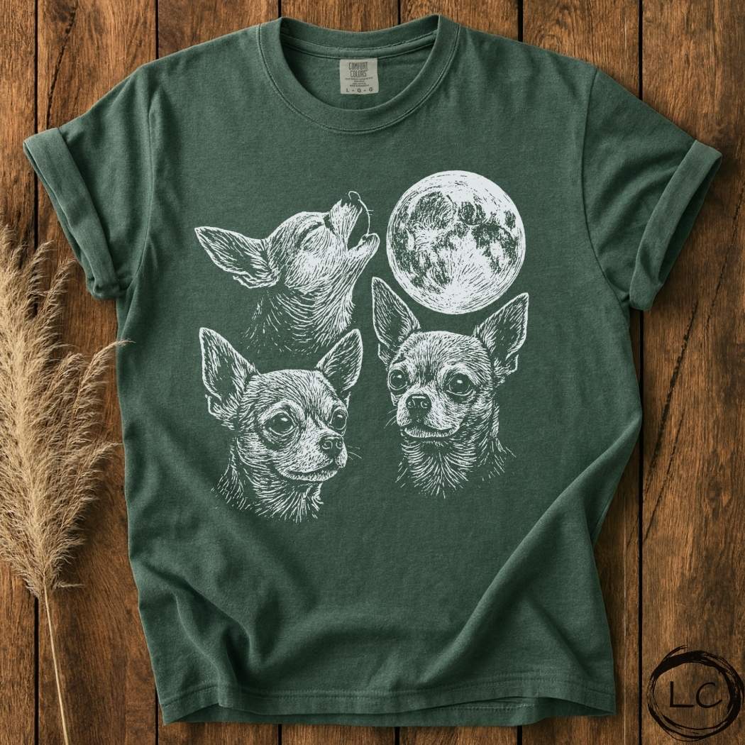 Three Chihuahua Moon T-Shirt