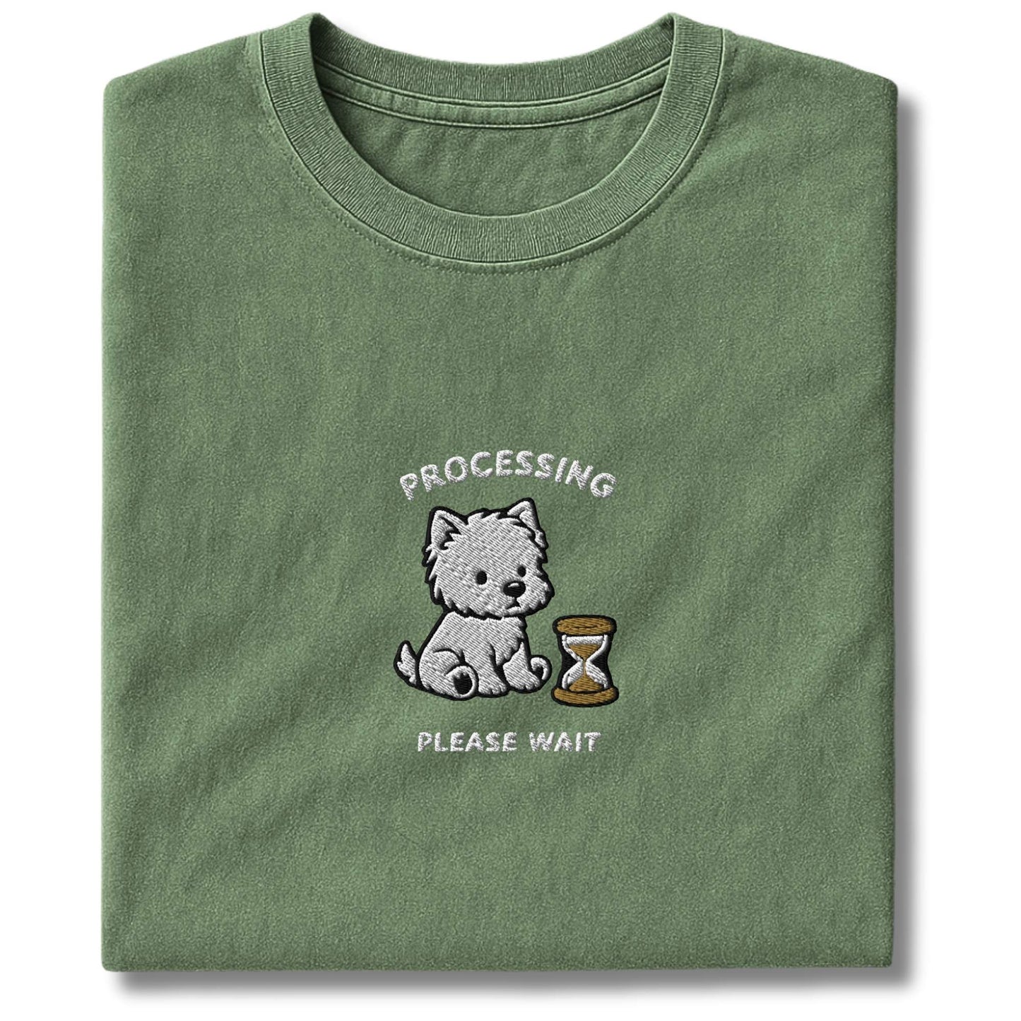 Embroidered Westie Processing T-Shirt