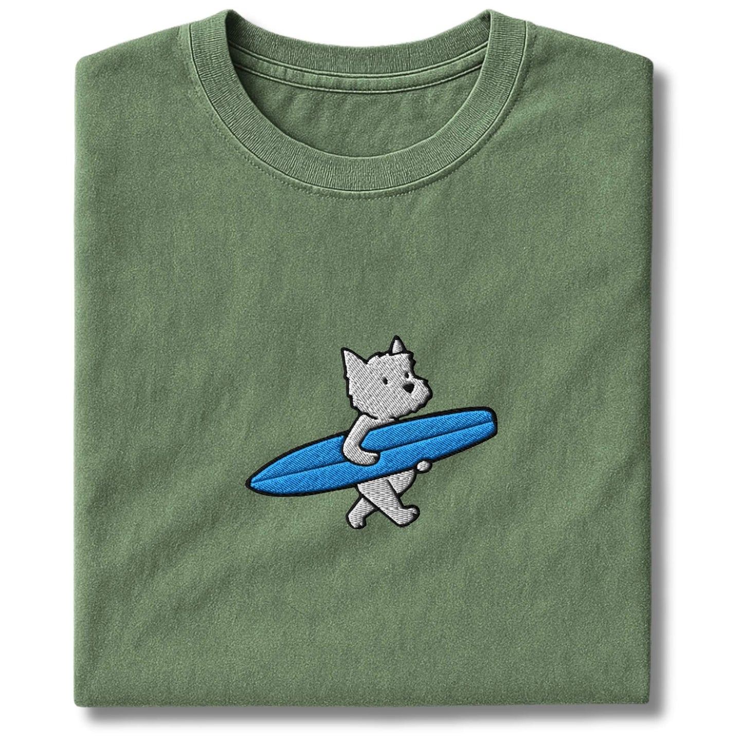 Embroidered Westie Surfer T-Shirt