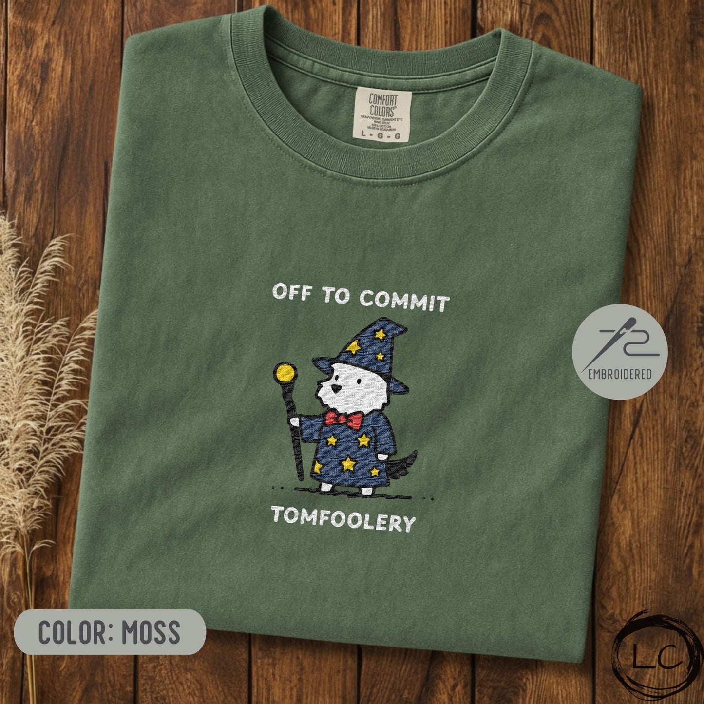 Embroidered Westie Off To Commit Tomfoolery T-Shirt