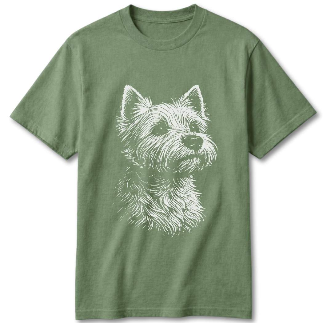 Westie Line Print T-Shirt