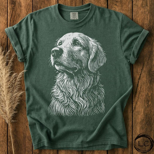 Golden Retriever Line Print T-Shirt