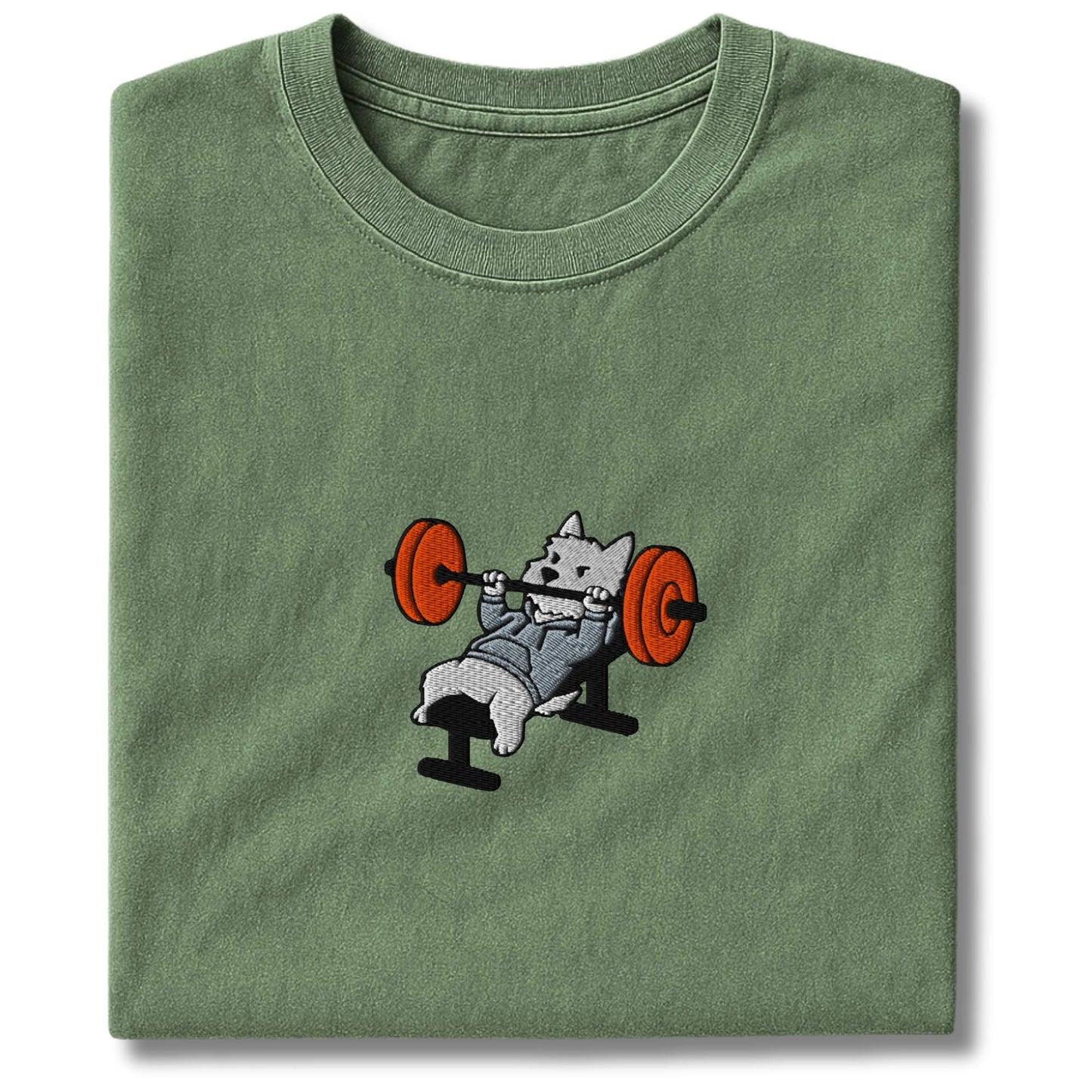 Embroidered Westie Bench Press T-Shirt