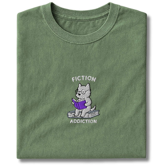 Embroidered Westie Fiction Addiction T-Shirt