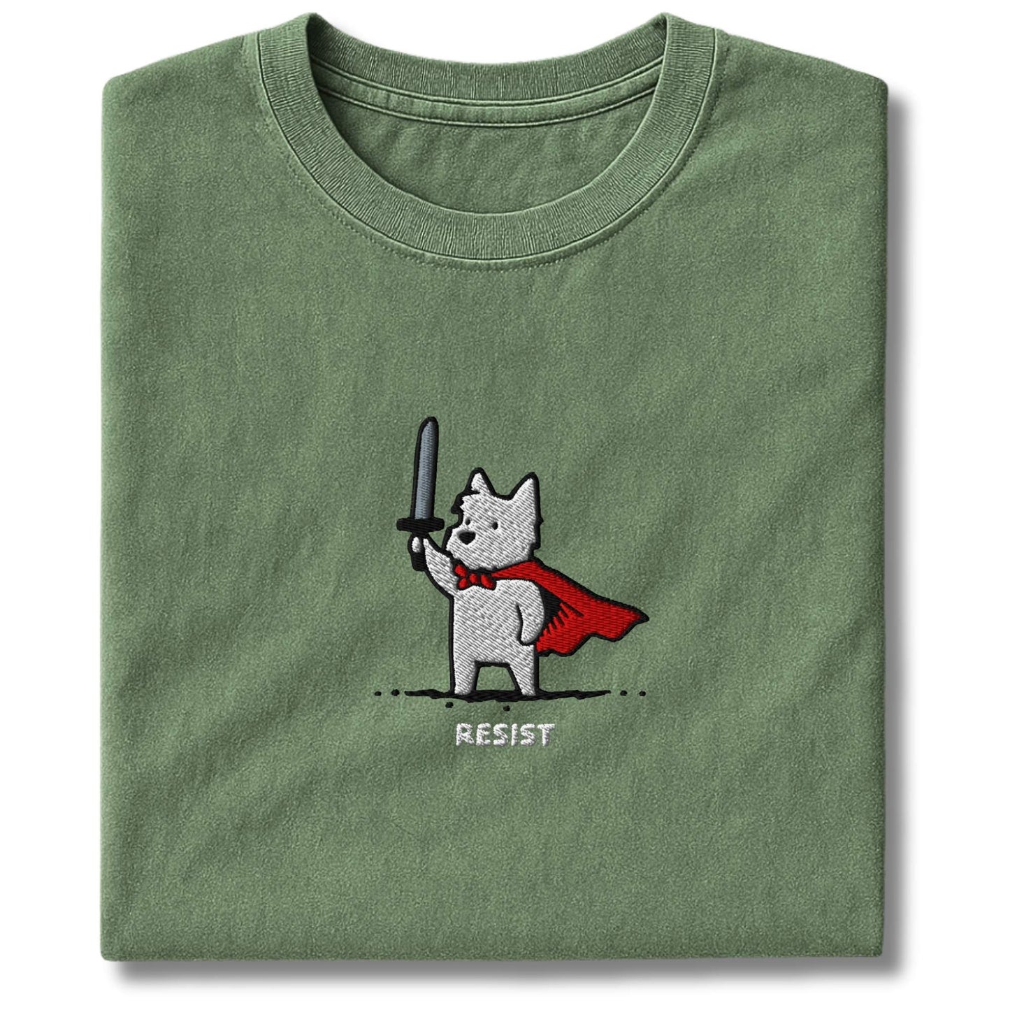 Embroidered Westie Resist T-Shirt