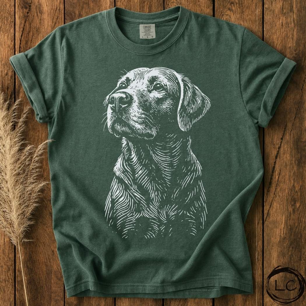 Labrador Retriever Line Print T-Shirt
