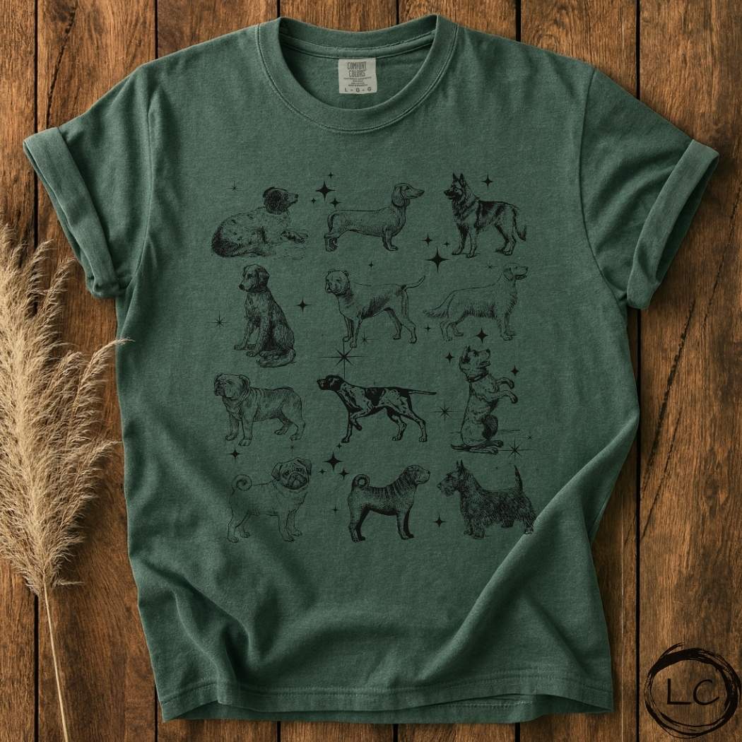 Vintage Style Dog Print T-Shirt