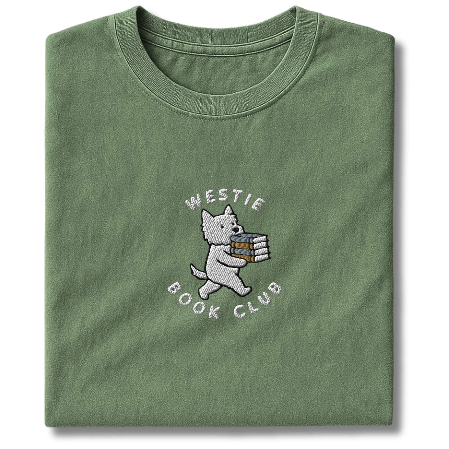 Embroidered Westie Book Club T-Shirt
